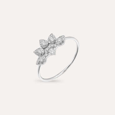 Flare 0.26 CT Pırlanta Taşlı Beyaz Altın Yüzük - Nev Jewellery