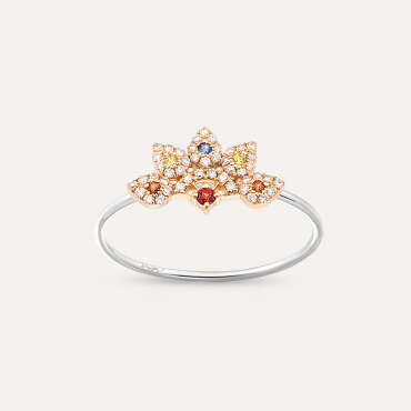 Flare 0.25 CT Multicolor Sapphire and Diamond Ring - Nev Jewellery