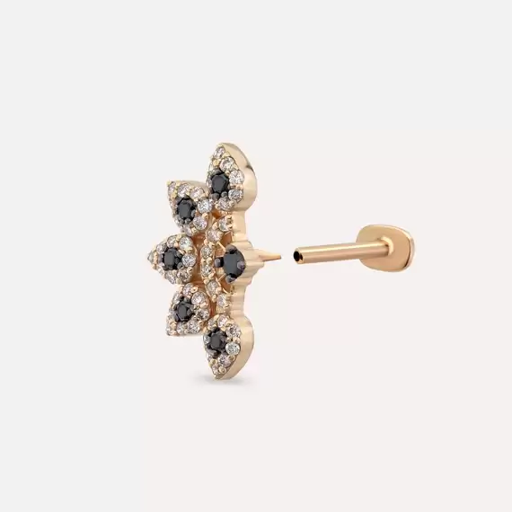 Flare Black Diamond Rose Gold Piercing - 5