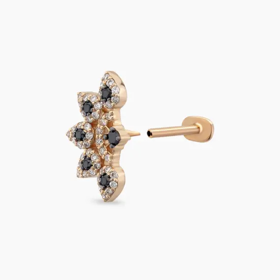 Flare Black Diamond Rose Gold Piercing - 4