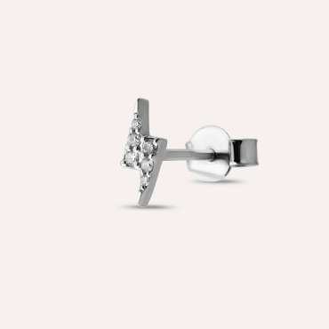 Flash White 0.04 CT Pırlanta Taşlı Mini Tek Küpe - Nev Jewellery (1)