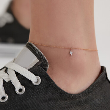 Flash White Pırlanta Taşlı Halhal - Nev Jewellery (1)