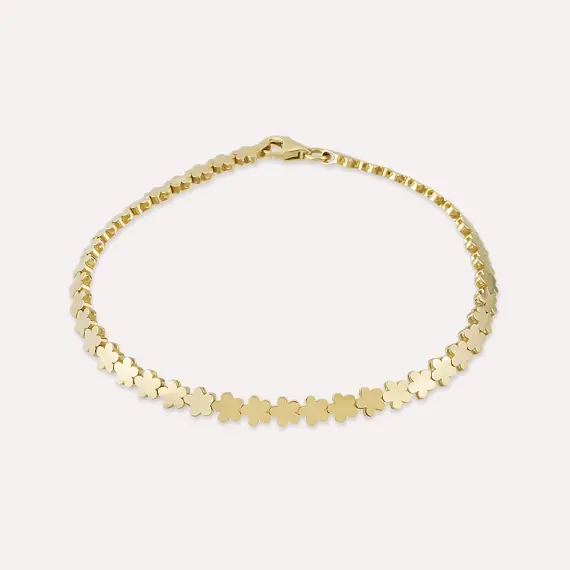 Floral Yellow Gold Bracelet - 1