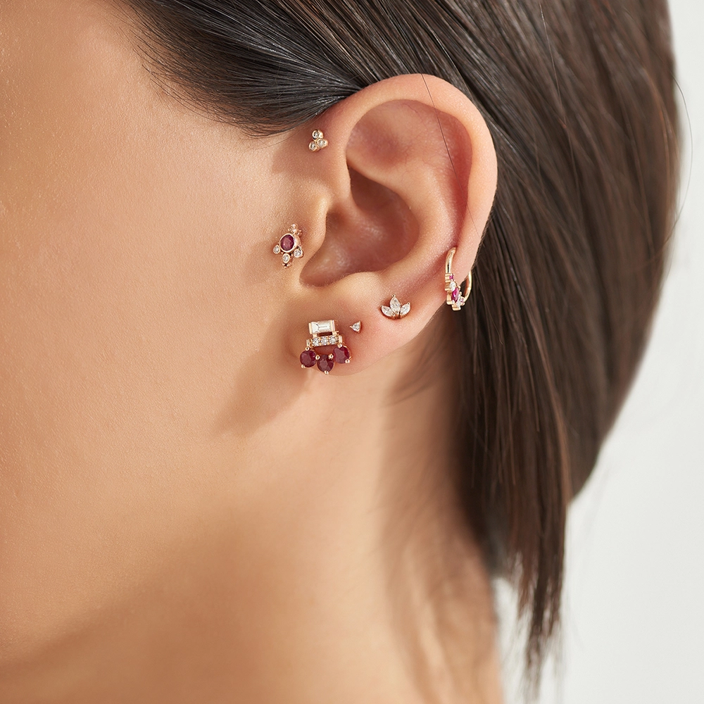 Flores Ruby and Diamond Rose Gold Piercing - Nev Jewellery (1)
