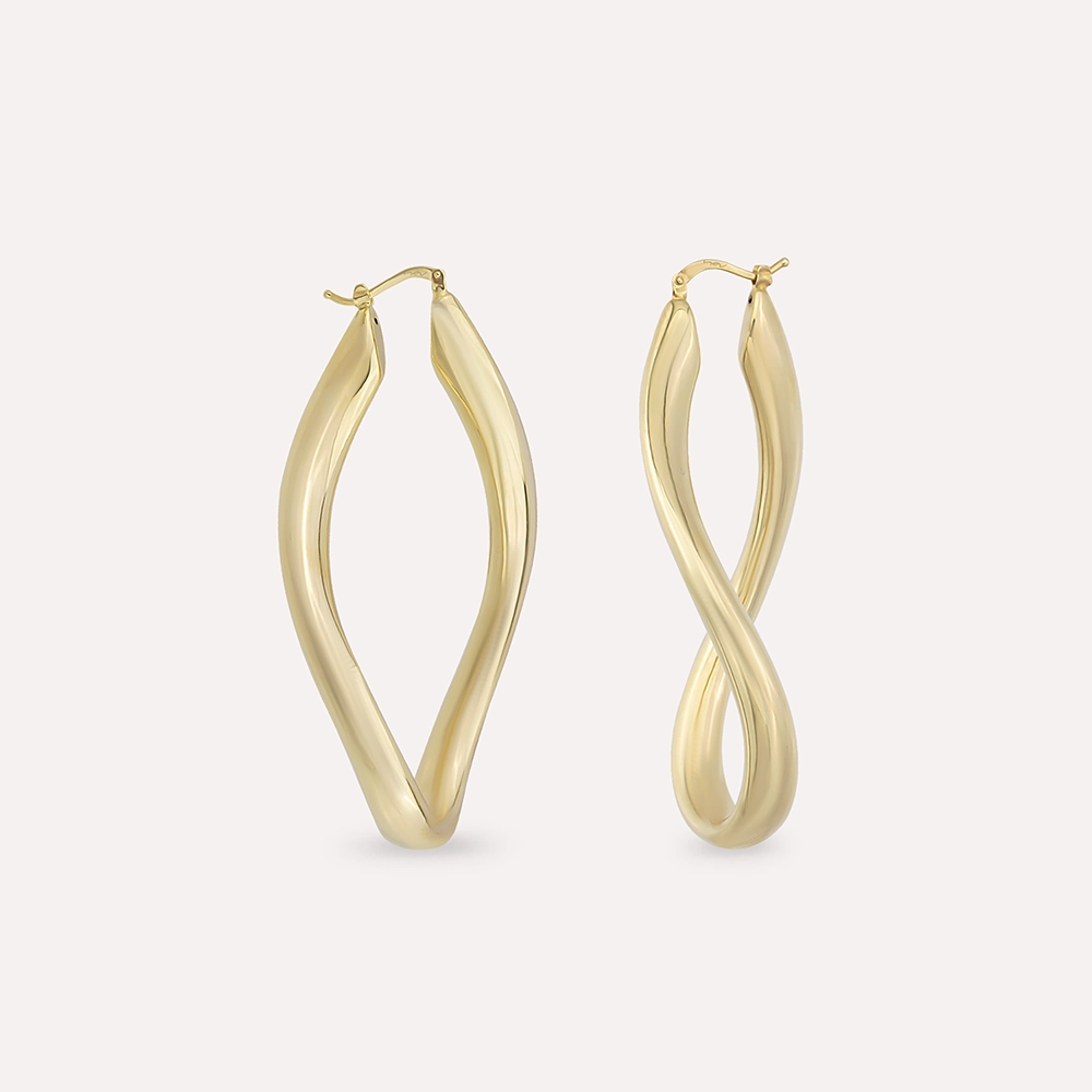 Flow Yellow Gold Italian Earring - 1