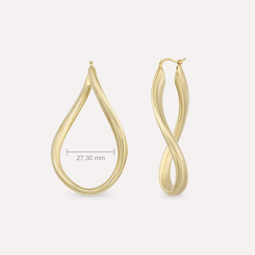 Flow Yellow Gold Italian Earring - 3
