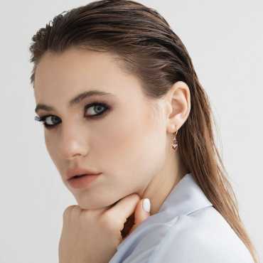 Geostar Pırlanta ve Yakut Taşlı Bordo Mineli Küpe - Nev Jewellery (1)