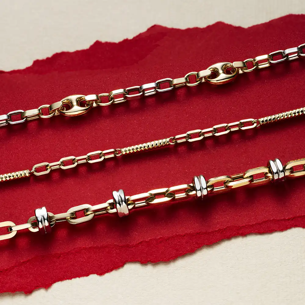Gilda Yellow and White Gold Italian Necklace - 4