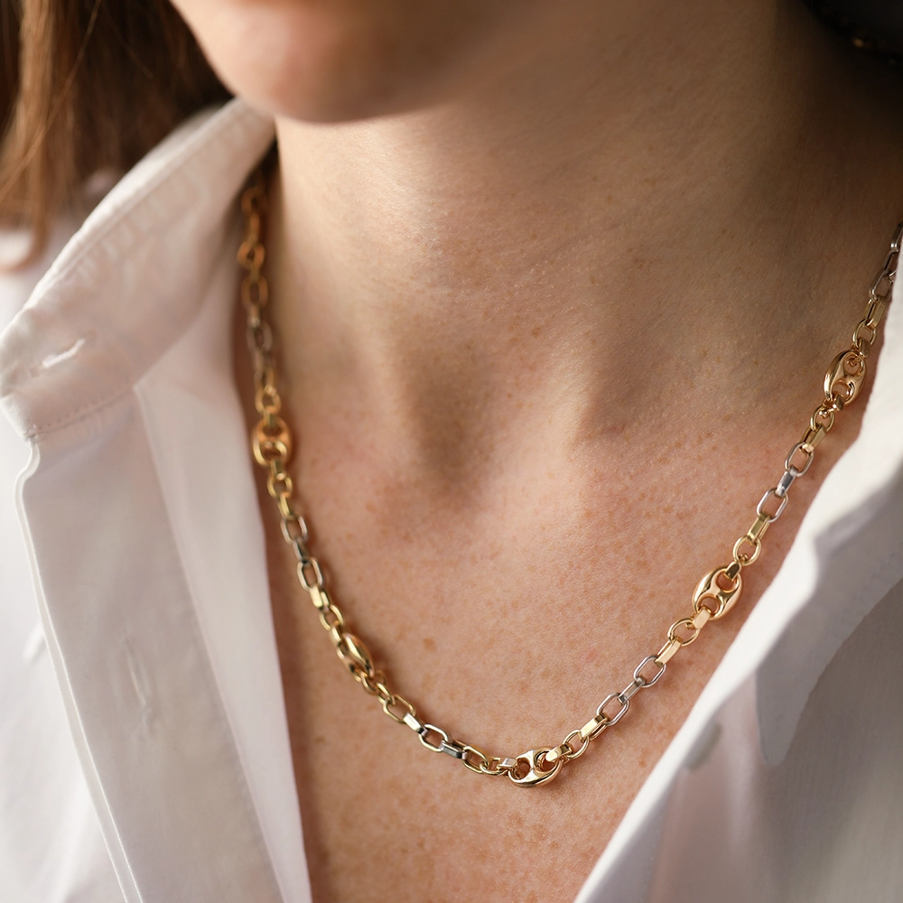 Gilda Yellow and White Gold Italian Necklace - 1