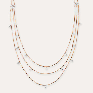 Gina 1.07 CT Baguette Cut Diamond Triple Row Necklace - Nev Jewellery (1)