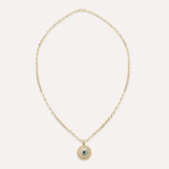 Glance Yellow Gold Evil Eye Necklace - 2