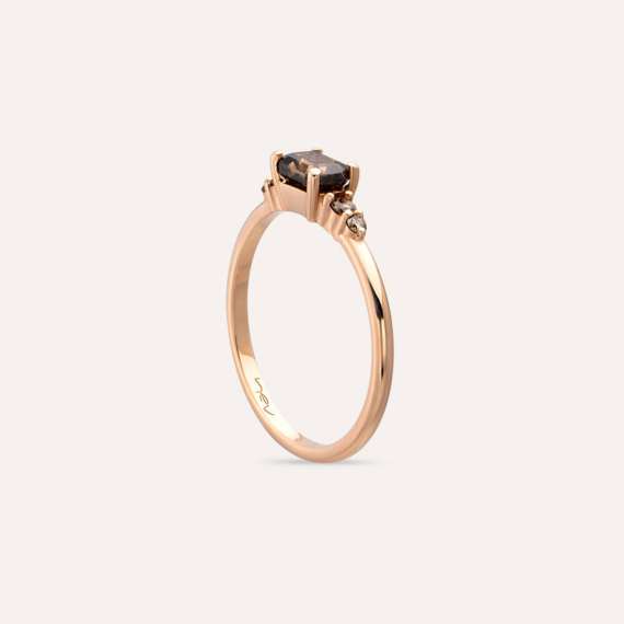 Gloria 0.68 CT Cognac Rose Cut Diamond and Brown Diamond Ring - 5