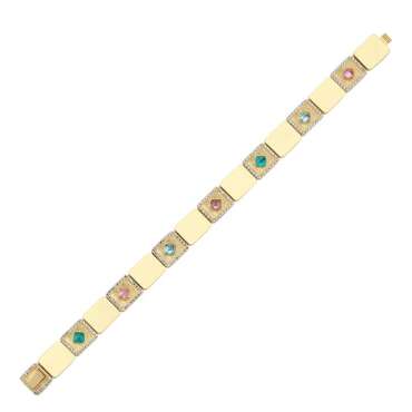 Gökkuşağı Kare Tasarım Renkli Bileklik - NEV JEWELLERY