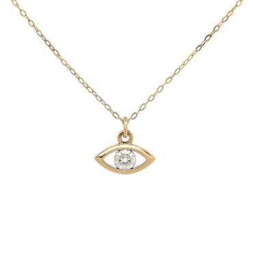 Göz Tasarım Taşlı Minimal Kolye - NEV JEWELLERY