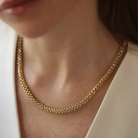 Grace Yellow Gold Italian Necklace - 1