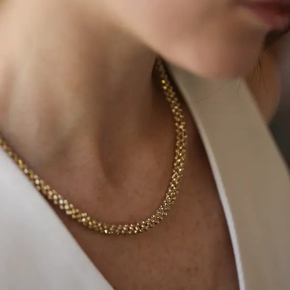 Grace Yellow Gold Italian Necklace - 4