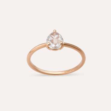 Greta 0.58 CT Damla Kesim Elmas Taşlı Tektaş Yüzük - Nev Jewellery
