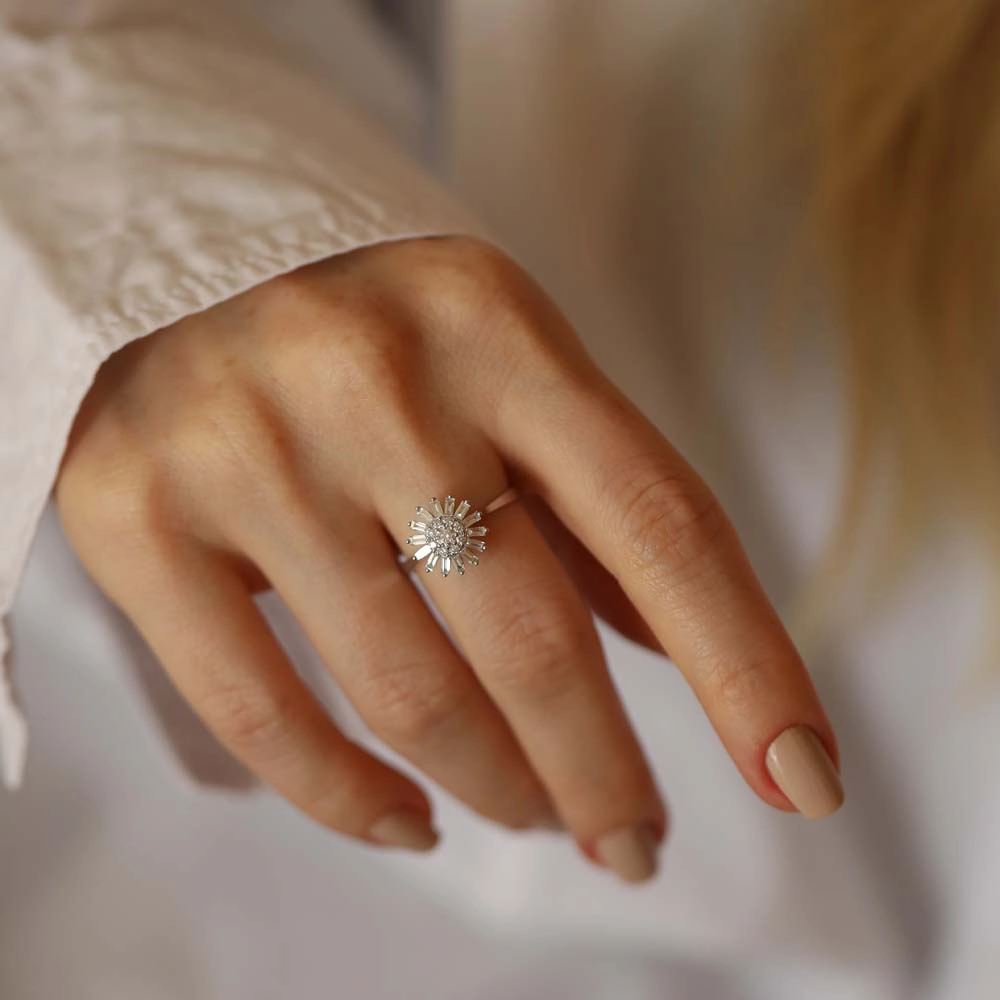 Güneş 0.51 CT Baguette Cut Diamond White Gold Ring - Nev Jewellery (1)