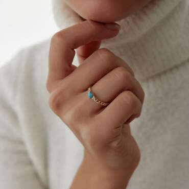 Gurmet Firuze Taşlı Yüzük - NEV JEWELLERY