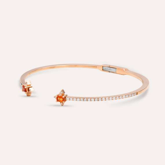 Halleystar 0.92 CT Diamond, Orange Sapphire and Black Enamel Bracelet - 3