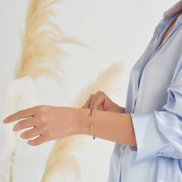 Halleystar Pırlanta, Orange Safir Taşlı ve Siyah Mineli Bilezik - Nev Jewellery (1)