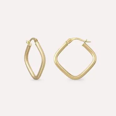 Hash Jr. Sarı Altın Halka Küpe - Nev Jewellery (1)