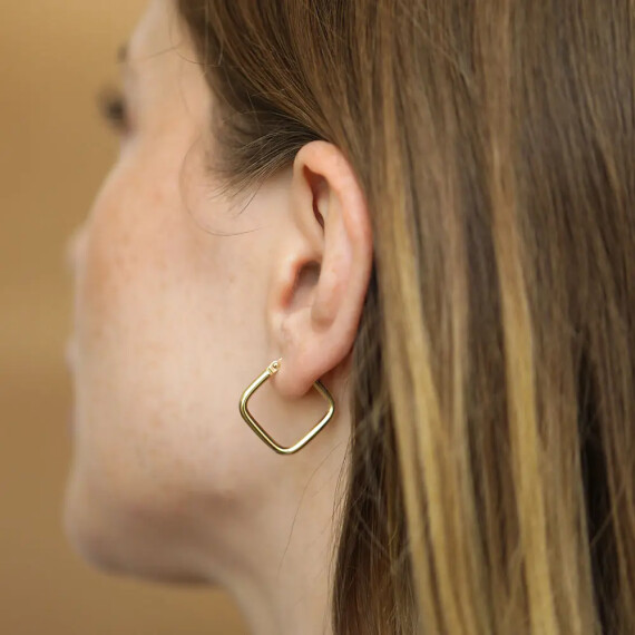 Hash Jr. Yellow Gold Hoop Earring - Nev Jewellery