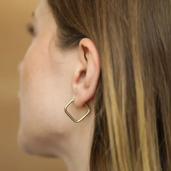 Hash Jr. Yellow Gold Hoop Earring - 1
