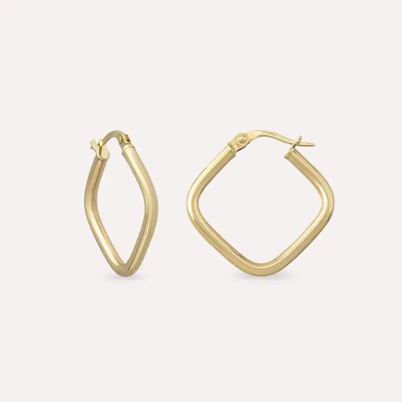 Hash Jr. Yellow Gold Hoop Earring - 2