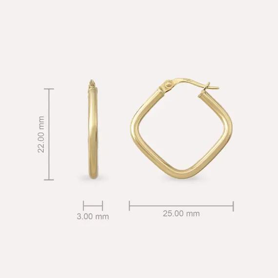 Hash Jr. Yellow Gold Hoop Earring - 3