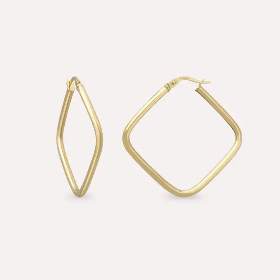 Hash Yellow Gold Hoop Earring - 2