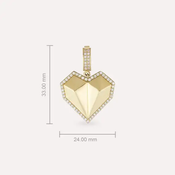 Heart Yellow Gold Pendant/Charm - 3