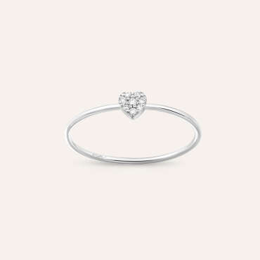 Hearts 0.05 CT Diamond White Gold Ring - Nev Jewellery (1)