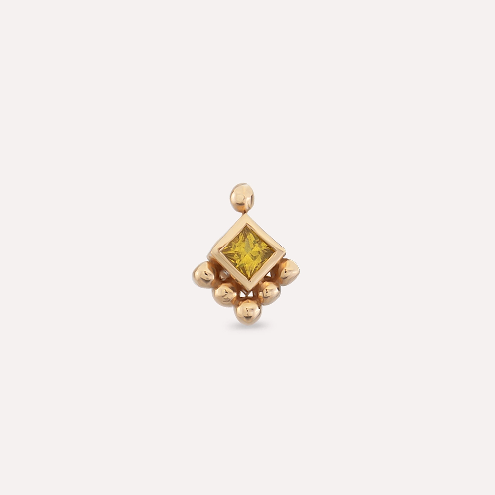 Henna Yellow Sapphire Rose Gold Piercing - 3