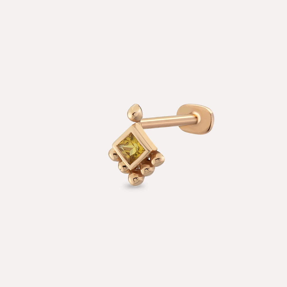 Henna Yellow Sapphire Rose Gold Piercing - 1