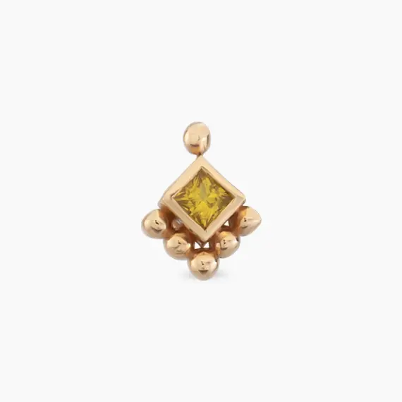 Henna Yellow Sapphire Rose Gold Piercing - 3
