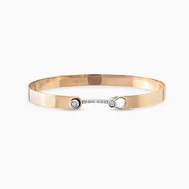 Hera 0.14 CT Pırlanta Taşlı Rose Altın Bilezik - Nev Jewellery (1)