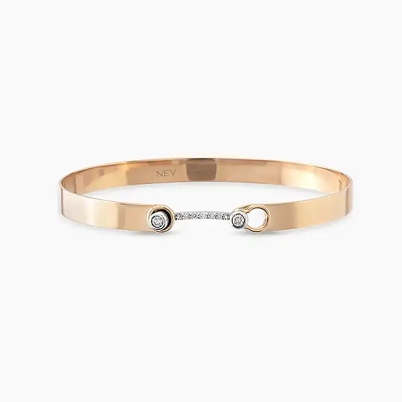 Hera 0.14 CT Pırlanta Taşlı Rose Altın Bilezik - 2