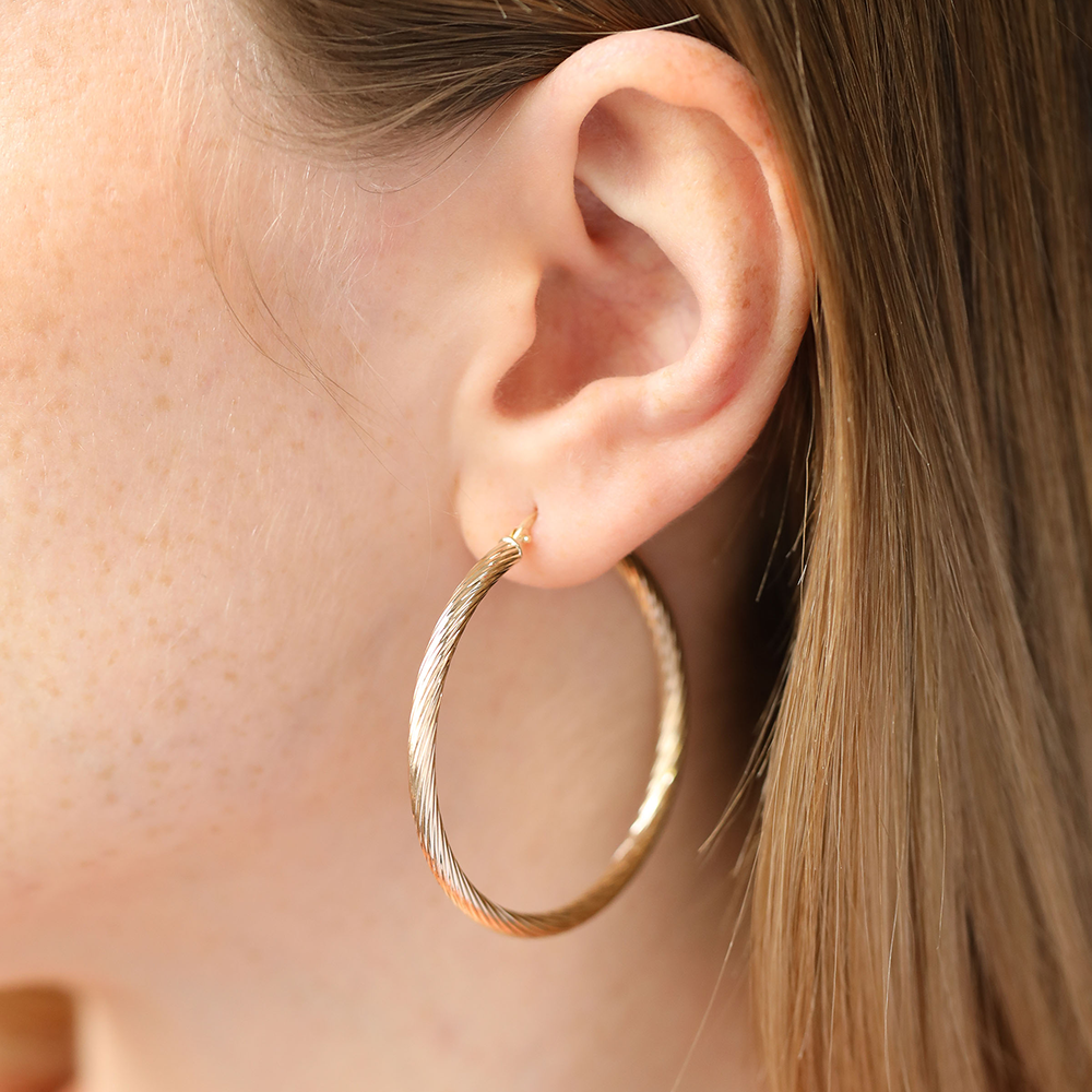 Heritage Yellow Gold Hoop Earrings - Nev Jewellery (1)