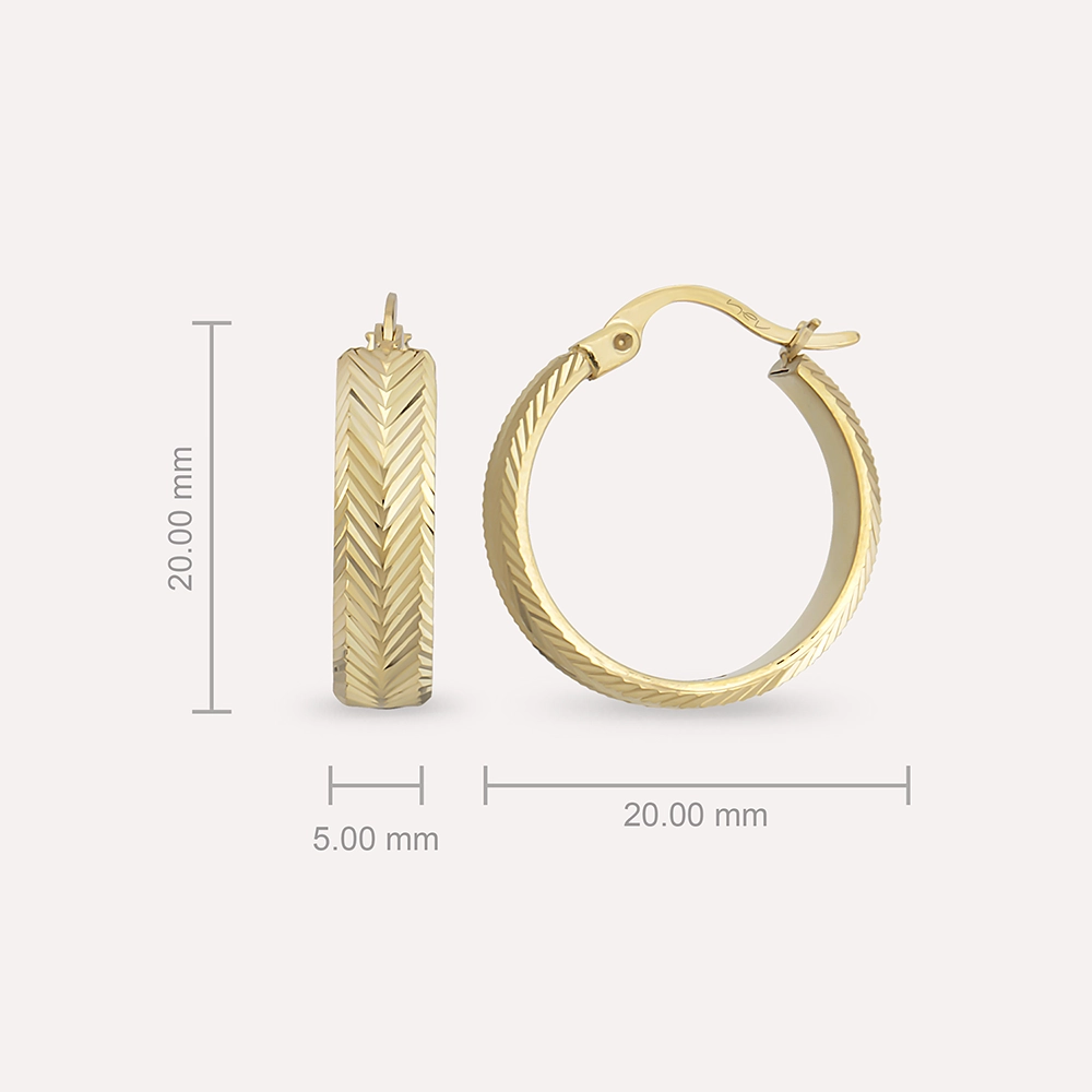 Heron Yellow Gold Hoop Earring - 3