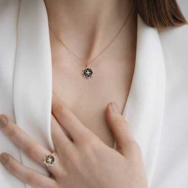 Hipernova 0.12 CT Diamond Black Enamel Pendant - Nev Jewellery (1)