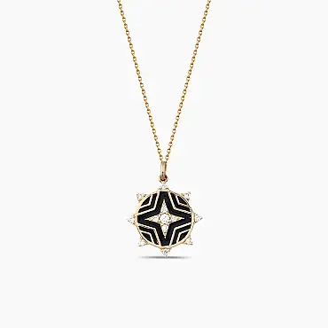 Hipernova Pırlanta Taşlı ve Siyah Mineli Kolye - Nev Jewellery (1)