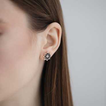 Hipernova 0.25 CT Diamond Black Enamel Earring - Nev Jewellery (1)