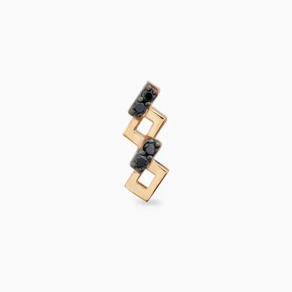 Honeycomb Black Diamond Rose Gold Piercing - 3