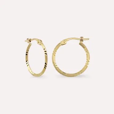 Hook Sarı Altın Halka Küpe - Nev Jewellery (1)
