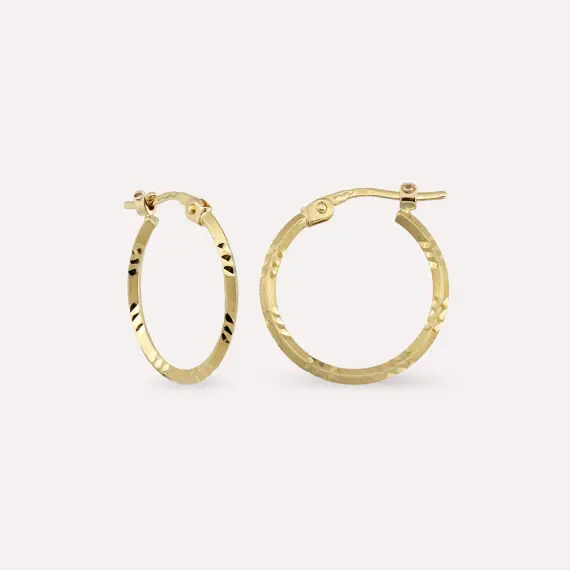 Hook Yellow Gold Hoop Earring - 1