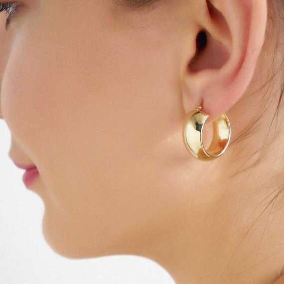 Hoop Jr. Yellow Gold Hoop Earring - 2