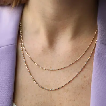 Husk Sarı ve Beyaz Altın Zincir Kolye - Nev Jewellery (1)