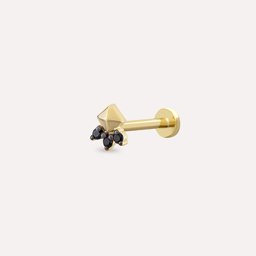 Hydra Black Diamond Yellow Gold Piercing - 2