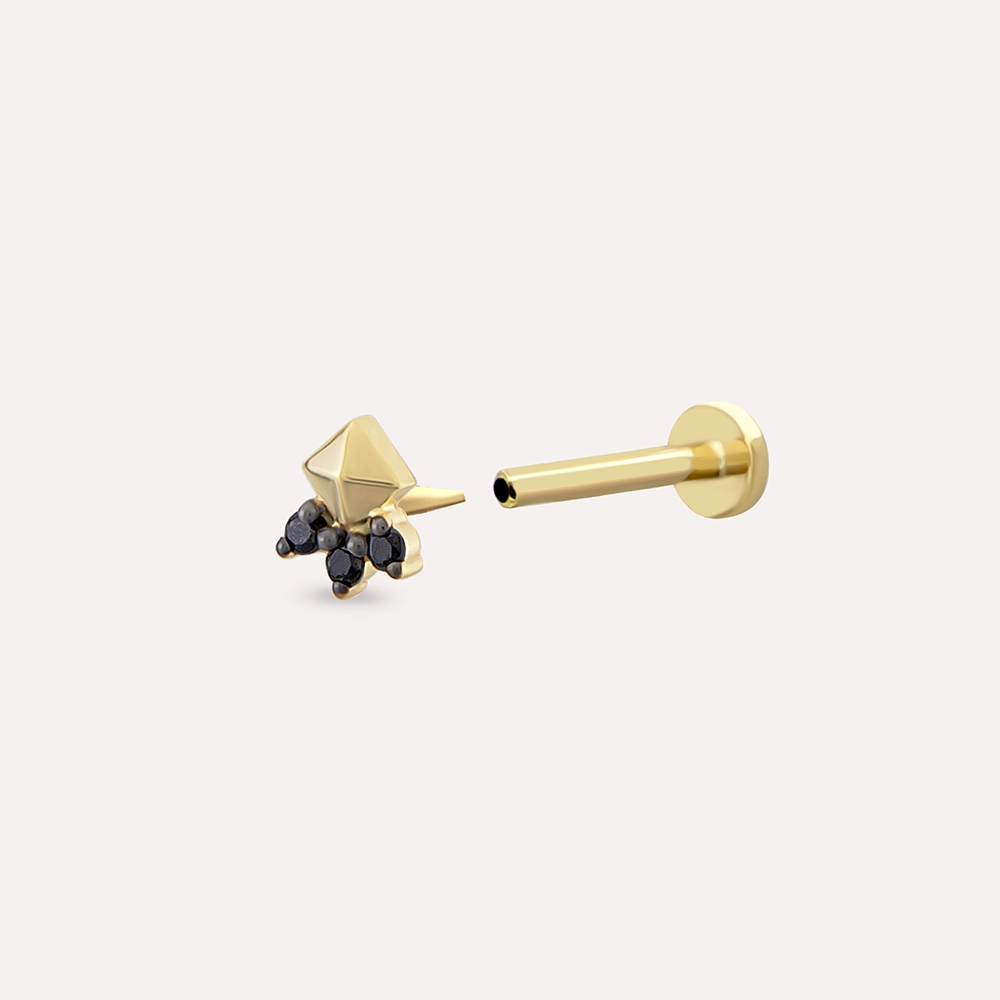 Hydra Black Diamond Yellow Gold Piercing - 3